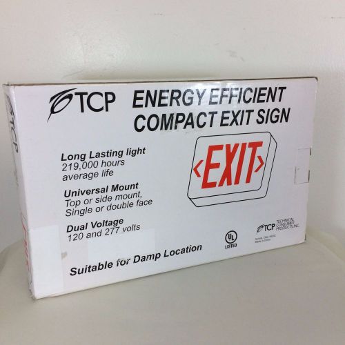Tcp energy efficient compact exit sign led red new top or side mount for sale