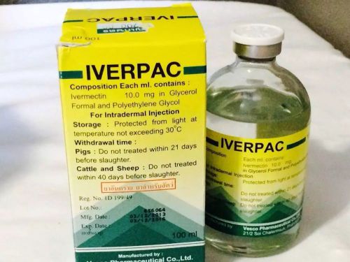 Inverpac (Ivermectin) 10.0 mg. Injectable Dewormer for Cattle  100 mL