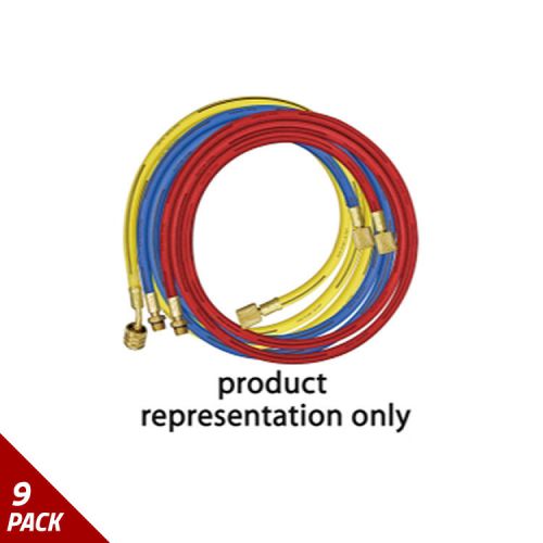 Mastercool 72&#034; A/C Hose R134A with Shut-Off Valve, Yellow [9 Pack]