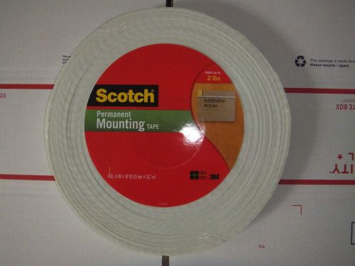 Scotch Double Sided Permanent Mounting Tape, 3/4 in W X 38 yd L, White