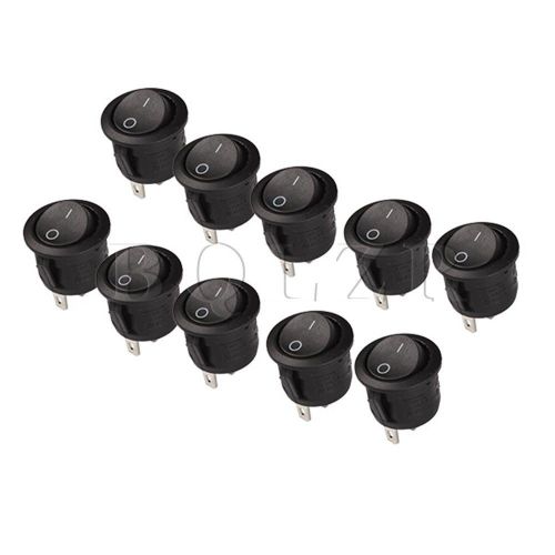 BQLZR  Mini Round ON/OFF Rocker Switch Button Set of 10 Black