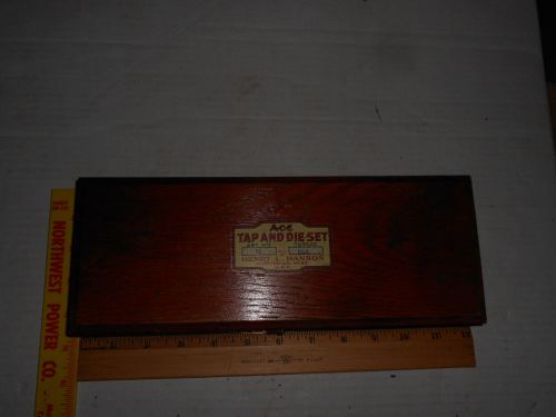 Vintage ace/hanson tap &amp; die set- #61 - 16 pcs, + wood case well cared for-f.s. for sale