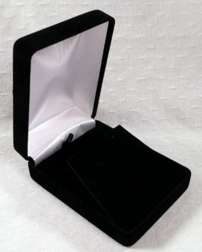 12 BLACK VELVET JEWELRY GIFT BOXES LG MULTI-USE PENDANTS EARRINGS PRESENTATION