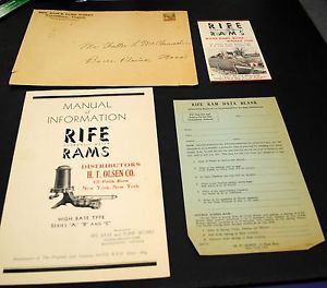 EARLY 20TH C. Rife&#039;s  Hydraulic Ram Water Pump CATALOG Waynesboro Virginia