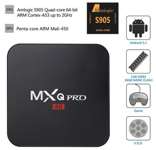 MX Pro Android TV Box Amlogic S905 Chipset Kodi 16.0 1G/8G Full Loaded