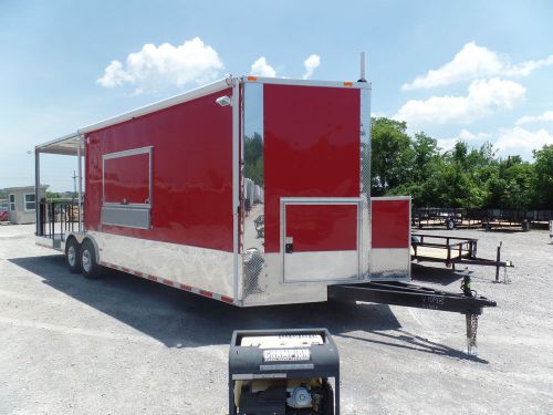 Concession trailer 8.5&#039; x 28&#039; red food event catering for sale