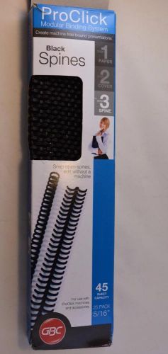 Pack of 24 ProClick Black Spines 5/16&#034; Diameter 45 Sheet Capacity
