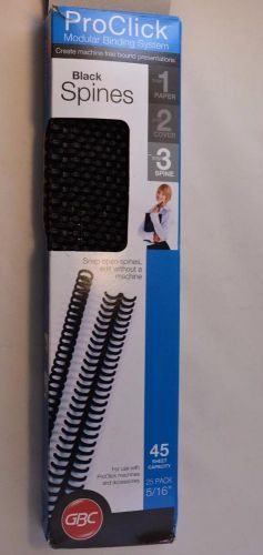 Pack of 24 ProClick Black Spines 5/16&#034; Diameter 45 Sheet Capacity