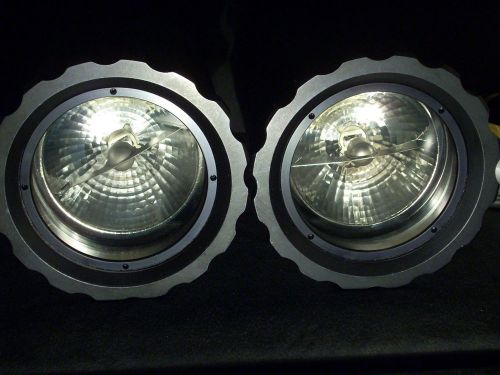 Two NEW Heavy Duty Gasketed Machined Aluminum 24 Deg. Halogen Capsule Spotlights