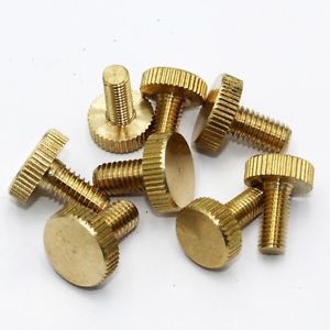 10pcs M4 M5 M6 Brass Knurled screws flat head Hand tighten computer chassis bolt