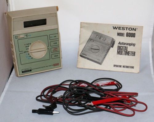 Weston Model 6000 Autoranging Digital Multimeter w/Cables &amp; Instructions