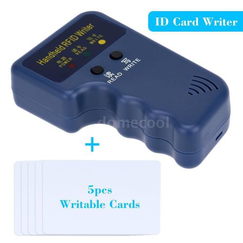Handheld 125KHz RFID ID Card Copier + 5pcs Writable T5577 Cards 4CL4