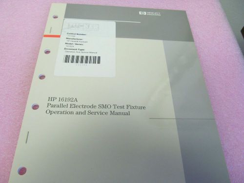 AGILENT HP 16192A COMPONENT TEST FIXTURE OPERATION AND SERVICE MANUAL
