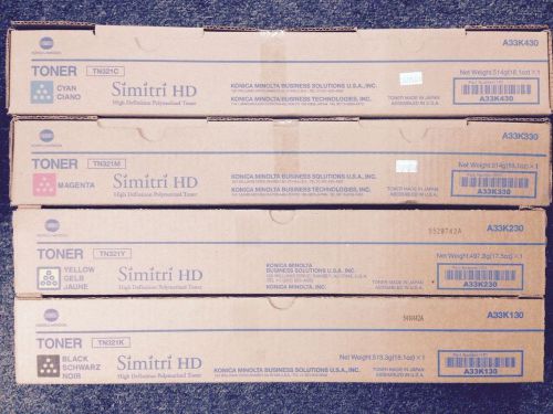 Genuine Konica TN321 CMYK Toner Set for C224 C224e C284 C284e C364 C364e NEW!!!
