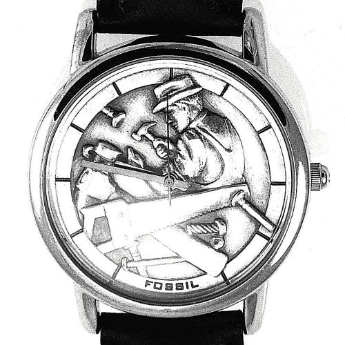 Handy Man, Wood Worker Fossil New Collectible Watch Raised Silver Tone Dial $110
