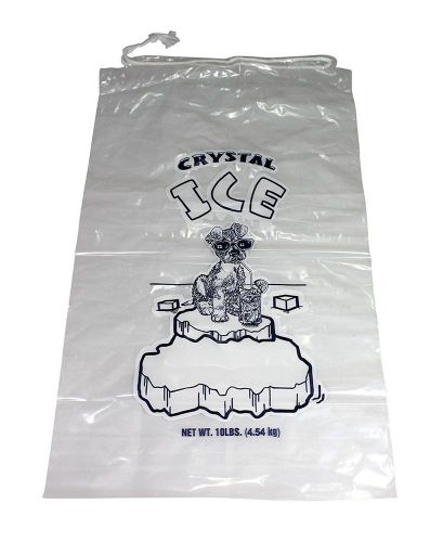 Plastic Ice Bags 10 Lb With Draw String Closure Pack Of 100 New