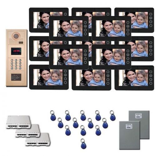 Multitenant video intercom 13 seven inch color monitor door entry kit for sale