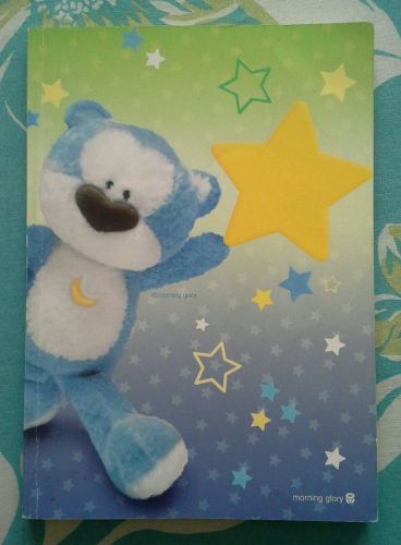 Vintage Morning Glory Blue Bear Handy Planner Agenda Memo Softcover Slight Use