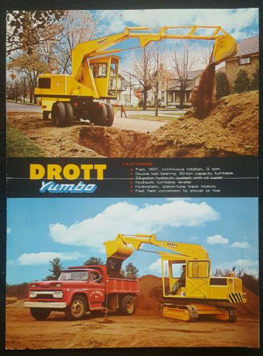 Vintage 1963 Drott Yumbo Hydraulic Carrier Crawler Shovel Backhoe Brochure