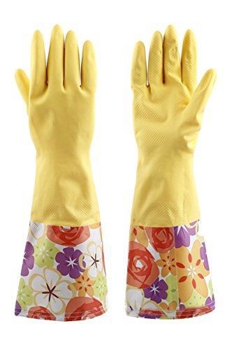 Generic Sealike Floral Antiskid Dishwashing Gloves Cleaning Gloves Household
