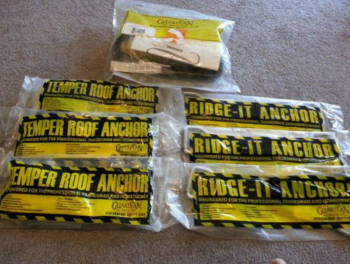 New-7 guardian fall protection lot-ridge-it &amp; temper roof anchor and shock absor for sale