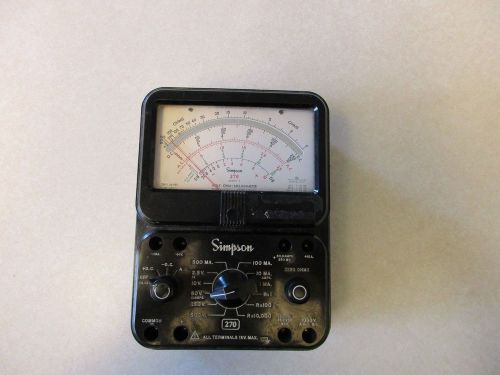 SIMPSON 270 SERIES 5, ANALOG MULTIMETER - no Cables - See Picture and Desc