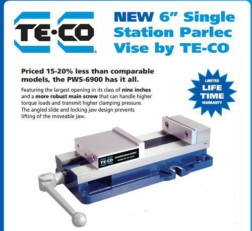 Milling vise 6&#034; in single station free 52pc clamping kit te-co pws-6900 for sale