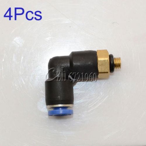 4pcs swivel male elbow air push in pneumatic fitting connect tube m5 od 4mm for sale