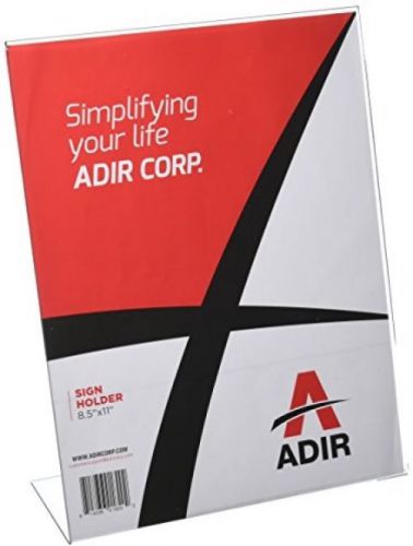 Adir plexi acrylic 8.5 x 11 single slant back design sign holder - clear - pack for sale