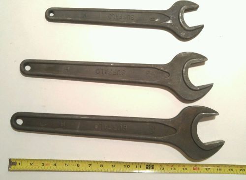 Buffalo 3 Piece Large Metric Industrial Forged Steel Wrench Set 41, 50, and 55mm