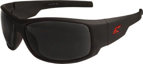 Edge eyewear - hz136 caraz black with red logo safety glasses w/ smoke lens for sale