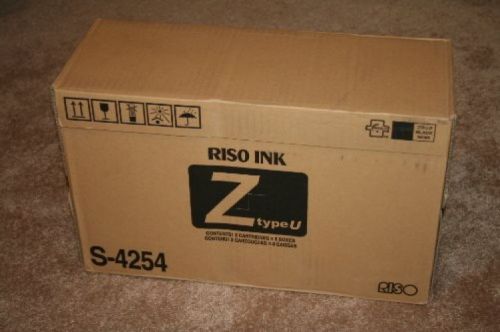 10 Riso Brand S-4254 Z Type Black Ink Tubes, For Risograph RZ / EZ / MZ Series