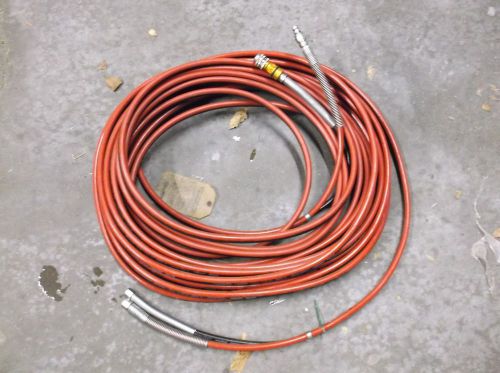 150 ft parker poly flex dual hydraulic hose 2245n-04v00 1/4&#034; with quick connect for sale