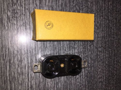 Vintage Hubbell twist-lock duplex receptacle 7540 Two Wire Bakelite