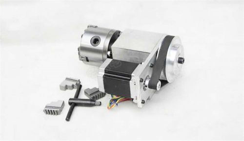 CNC Rotary Axis Ratio 6:1 4th A Axis &amp;80MM 3 Jaw Lathe Chuck Rotation Axis Table
