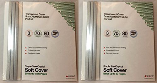 Unibind Staple SteelCrystal Soft Cover, 5 mm, Transparent Cover/ Aluminum Spine,