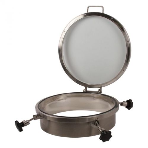 Round tank manhole | 18&#034; manway glass top w/ 4 handles/epdm - stainless steel for sale