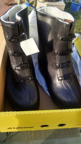 Lacrosse 4 buckle stud 12&#034; tracktion rubber overshoe boot, sz 11 m new in box for sale