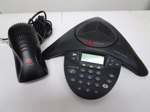Polycom soundstation2 non-expandable 2201-16000-601 conference phone &amp; adapter for sale
