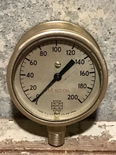1943 vintage all brass pressure gauge, thick beveled glass, open back design~! for sale