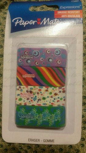 NIB PAPERMATE EXPRESSIONS 4 PK ERASERS