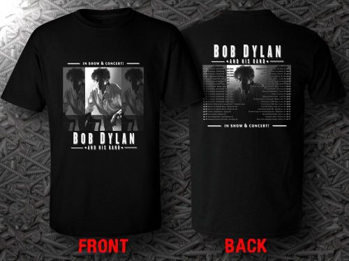 New Rare Bob Dylan &amp; His Band Tour 2016 Tour Date Black Design T-Shirt S To 5XL