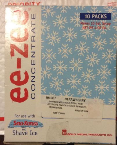 Snow Cone Syrup Ee-Zee Concentrates 10CT Strawberry Snow Cone Syrup