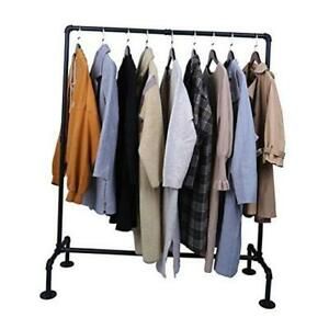 Industrial Pipe Garment Rack Free Standing, Heavy Duty Detachable Clothes
