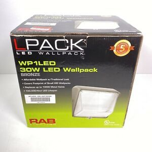 RAB Lighting LPACK WP1LED30 5000K Bronze Wallpack 30W New Open Box