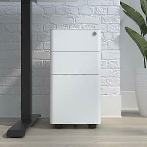 HON Basyx Commercial-Grade Modern Mobile Steel Pedestal Filing Cabinet Slim W...