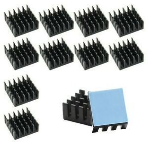 10pcs 22MM Black Heatsink Cooler With Thermally Heat Transfer Pad RAM IC DIY CPU