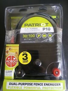 Patriot P10 Dual Purpose Fence Charger Energizer 30 Miles AC/DC 803402