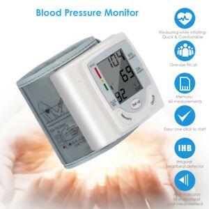 LCD Digital Automatic Digital Wrist Blood Pressure Monitor BPCuff Machine Device