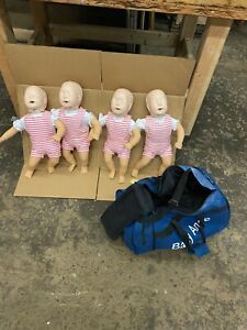 4 LAERDAL LITTLE ANNE INFANT BABY CPR TRAINING MANIKIN EMT FIRST AID &amp; CARRY BAG